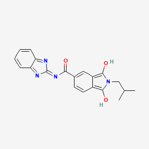 molecular formula C20H18N4O3 B12174085 N-(1,3-dihydro-2H-benzimidazol-2-ylidene)-2-(2-methylpropyl)-1,3-dioxo-2,3-dihydro-1H-isoindole-5-carboxamide 
