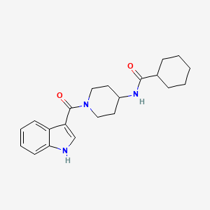 molecular formula C21H27N3O2 B12174088 N-[1-(1H-indol-3-ylcarbonyl)piperidin-4-yl]cyclohexanecarboxamide 