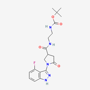 molecular formula C19H24FN5O4 B12174109 tert-butyl [2-({[1-(4-fluoro-2H-indazol-3-yl)-5-oxopyrrolidin-3-yl]carbonyl}amino)ethyl]carbamate 