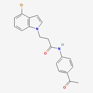 molecular formula C19H17BrN2O2 B12174151 N-(4-acetylphenyl)-3-(4-bromo-1H-indol-1-yl)propanamide 