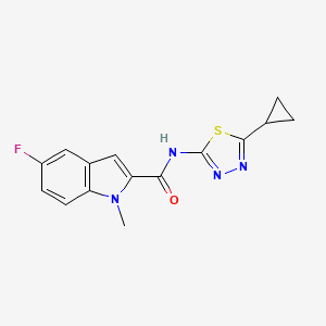 molecular formula C15H13FN4OS B12174154 N-(5-cyclopropyl-1,3,4-thiadiazol-2-yl)-5-fluoro-1-methyl-1H-indole-2-carboxamide 