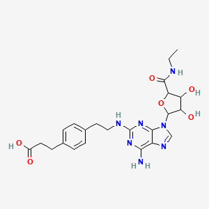3-[4-[2-[[6-Amino-9-[5-(ethylcarbamoyl)-3,4-dihydroxy-2-oxolanyl]-2-purinyl]amino]ethyl]phenyl]propanoic acid