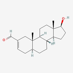 molecular formula C20H30O2 B1217424 17beta-Hydroxy-5alpha-androst-2-ene-2-carboxaldehyde CAS No. 601-16-1