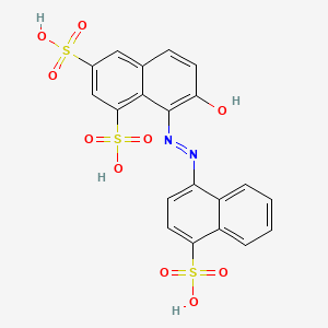 molecular formula C20H14N2O10S3 B1217429 7-Hydroxy-8-[(4-sulphonaphthyl)azo]naphthalene-1,3-disulphonic acid CAS No. 7244-14-6