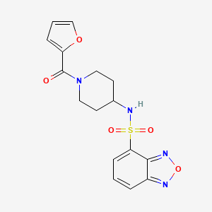 molecular formula C16H16N4O5S B12174355 N-[1-(furan-2-ylcarbonyl)piperidin-4-yl]-2,1,3-benzoxadiazole-4-sulfonamide 