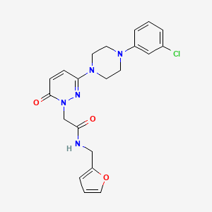 molecular formula C21H22ClN5O3 B12174368 2-{3-[4-(3-chlorophenyl)piperazin-1-yl]-6-oxopyridazin-1(6H)-yl}-N-(furan-2-ylmethyl)acetamide 