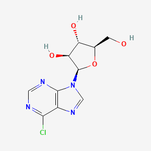 molecular formula C10H11ClN4O4 B1217437 9-b-D-arabinofuranosyl-6-chloro-9H-Purine CAS No. 7596-60-3