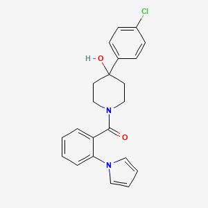 molecular formula C22H21ClN2O2 B12174382 [4-(4-chlorophenyl)-4-hydroxypiperidin-1-yl][2-(1H-pyrrol-1-yl)phenyl]methanone 
