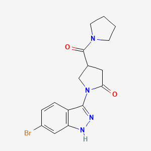 molecular formula C16H17BrN4O2 B12174393 1-(6-bromo-1H-indazol-3-yl)-4-(1-pyrrolidinylcarbonyl)-2-pyrrolidinone 