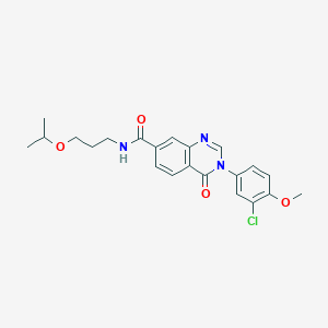 molecular formula C22H24ClN3O4 B12174407 3-(3-chloro-4-methoxyphenyl)-4-oxo-N-[3-(propan-2-yloxy)propyl]-3,4-dihydroquinazoline-7-carboxamide 