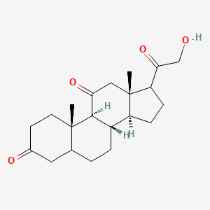 molecular formula C21H30O4 B1217445 (8S,9S,10S,13S,14S)-17-(2-hydroxyacetyl)-10,13-dimethyl-2,4,5,6,7,8,9,12,14,15,16,17-dodecahydro-1H-cyclopenta[a]phenanthrene-3,11-dione 