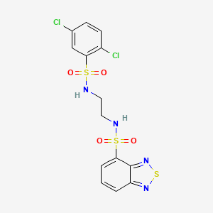 molecular formula C14H12Cl2N4O4S3 B12174510 N-(2-{[(2,5-dichlorophenyl)sulfonyl]amino}ethyl)-2,1,3-benzothiadiazole-4-sulfonamide 