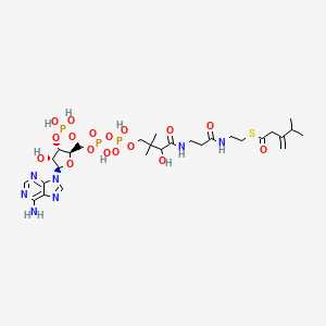 molecular formula C28H46N7O17P3S B1217454 S-[2-[3-[[4-[[[(2R,3S,4R,5R)-5-(6-aminopurin-9-yl)-4-hydroxy-3-phosphonooxyoxolan-2-yl]methoxy-hydroxyphosphoryl]oxy-hydroxyphosphoryl]oxy-2-hydroxy-3,3-dimethylbutanoyl]amino]propanoylamino]ethyl] 4-methyl-3-methylidenepentanethioate 