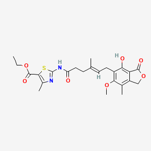 molecular formula C24H28N2O7S B12174551 ethyl 2-{[(4E)-6-(4-hydroxy-6-methoxy-7-methyl-3-oxo-1,3-dihydro-2-benzofuran-5-yl)-4-methylhex-4-enoyl]amino}-4-methyl-1,3-thiazole-5-carboxylate 