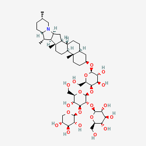 molecular formula C50H83NO20 B1217456 (2S,3R,4S,5S,6R)-2-[(2S,3R,4S,5R,6R)-2-[(2R,3R,4R,5R,6R)-4,5-dihydroxy-2-(hydroxymethyl)-6-[[(1S,2R,5S,7S,10S,11S,14S,15R,16S,17S,20S,23S)-10,14,16,20-tetramethyl-22-azahexacyclo[12.10.0.02,11.05,10.015,23.017,22]tetracosan-7-yl]oxy]oxan-3-yl]oxy-5-hydroxy-6-(hydroxymethyl)-4-[(2S,3R,4S,5R)-3,4,5-trihydroxyoxan-2-yl]oxyoxan-3-yl]oxy-6-(hydroxymethyl)oxane-3,4,5-triol 