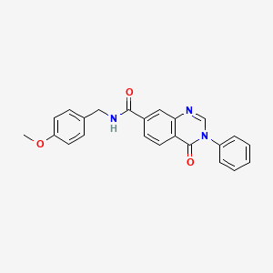 molecular formula C23H19N3O3 B12174579 N-(4-methoxybenzyl)-4-oxo-3-phenyl-3,4-dihydroquinazoline-7-carboxamide 