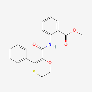 molecular formula C19H17NO4S B12174595 Methyl 2-{[(3-phenyl-5,6-dihydro-1,4-oxathiin-2-yl)carbonyl]amino}benzoate 