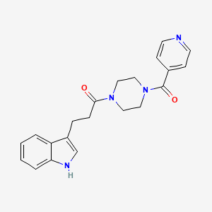 molecular formula C21H22N4O2 B12174602 3-(1H-indol-3-yl)-1-[4-(pyridin-4-ylcarbonyl)piperazin-1-yl]propan-1-one 