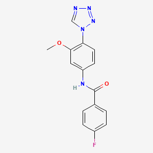 molecular formula C15H12FN5O2 B12174662 4-fluoro-N-(3-methoxy-4-(1H-tetrazol-1-yl)phenyl)benzamide 