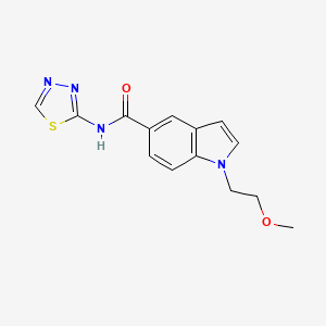 molecular formula C14H14N4O2S B12174682 1-(2-methoxyethyl)-N-(1,3,4-thiadiazol-2-yl)-1H-indole-5-carboxamide 