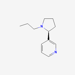 molecular formula C12H18N2 B1217474 Pyridine, 3-(1-propyl-2-pyrrolidinyl)-, (S)- CAS No. 106552-51-6