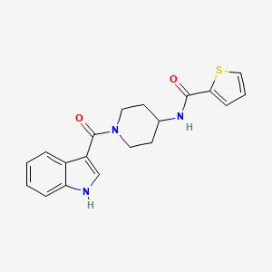 molecular formula C19H19N3O2S B12174755 N-[1-(1H-indol-3-ylcarbonyl)piperidin-4-yl]thiophene-2-carboxamide 