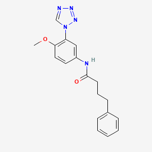 molecular formula C18H19N5O2 B12174797 N-[4-methoxy-3-(1H-tetrazol-1-yl)phenyl]-4-phenylbutanamide 