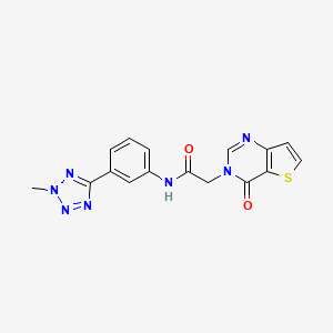 molecular formula C16H13N7O2S B12174806 N-[3-(2-methyl-2H-tetrazol-5-yl)phenyl]-2-(4-oxothieno[3,2-d]pyrimidin-3(4H)-yl)acetamide 
