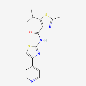molecular formula C16H16N4OS2 B12174828 5-isopropyl-2-methyl-N-(4-(pyridin-4-yl)thiazol-2-yl)thiazole-4-carboxamide 