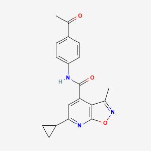 molecular formula C19H17N3O3 B12174843 N-(4-acetylphenyl)-6-cyclopropyl-3-methyl[1,2]oxazolo[5,4-b]pyridine-4-carboxamide 
