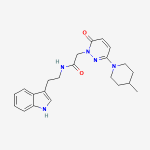 molecular formula C22H27N5O2 B12174849 N-(2-(1H-indol-3-yl)ethyl)-2-(3-(4-methylpiperidin-1-yl)-6-oxopyridazin-1(6H)-yl)acetamide 