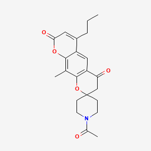 molecular formula C22H25NO5 B12174852 1-acetyl-10'-methyl-6'-propyl-8'H-spiro[piperidine-4,2'-pyrano[3,2-g]chromene]-4',8'(3'H)-dione 