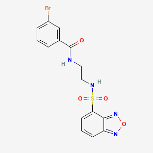 molecular formula C15H13BrN4O4S B12174899 N-{2-[(2,1,3-benzoxadiazol-4-ylsulfonyl)amino]ethyl}-3-bromobenzamide 