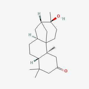 molecular formula C20H32O2 B1217494 9-Hydroxy-4,4,9,11b-tetramethyldodecahydro-8,11a-methanocyclohepta[a]naphthalen-2(1H)-one 