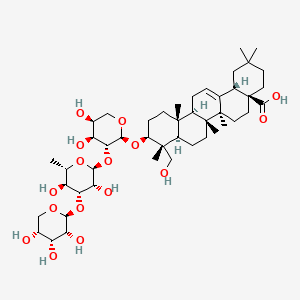 (4aS,6aR,6aS,6bR,8aR,9R,10S,12aR,14bS)-10-[(2S,3R,4S,5S)-3-[(2S,3R,4R,5S,6S)-3,5-dihydroxy-6-methyl-4-[(2S,3R,4R,5R)-3,4,5-trihydroxyoxan-2-yl]oxyoxan-2-yl]oxy-4,5-dihydroxyoxan-2-yl]oxy-9-(hydroxymethyl)-2,2,6a,6b,9,12a-hexamethyl-1,3,4,5,6,6a,7,8,8a,10,11,12,13,14b-tetradecahydropicene-4a-carboxylic acid