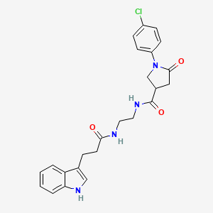 molecular formula C24H25ClN4O3 B12174972 1-(4-chlorophenyl)-N-(2-{[3-(1H-indol-3-yl)propanoyl]amino}ethyl)-5-oxopyrrolidine-3-carboxamide 