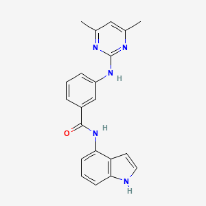 molecular formula C21H19N5O B12174985 3-[(4,6-dimethylpyrimidin-2-yl)amino]-N-(1H-indol-4-yl)benzamide 