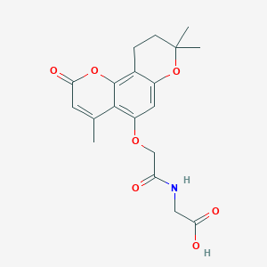 molecular formula C19H21NO7 B12174997 N-{[(4,8,8-trimethyl-2-oxo-9,10-dihydro-2H,8H-pyrano[2,3-f]chromen-5-yl)oxy]acetyl}glycine 
