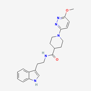 molecular formula C21H25N5O2 B12175052 N-(2-(1H-indol-3-yl)ethyl)-1-(6-methoxypyridazin-3-yl)piperidine-4-carboxamide 