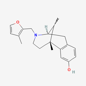 molecular formula C20H25NO2 B1217506 (+)-alpha-5,9-Demethyl-2-(3-methylfurfuryl)-2'-hydroxy-6,7-benzo morphan CAS No. 59203-73-5