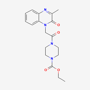 molecular formula C18H22N4O4 B12175068 ethyl 4-[(3-methyl-2-oxoquinoxalin-1(2H)-yl)acetyl]piperazine-1-carboxylate 