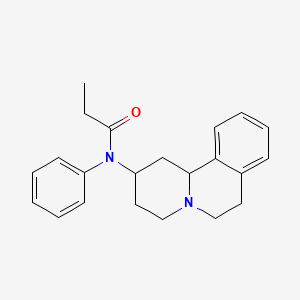 molecular formula C22H26N2O B1217509 N-(1,3,4,6,7,11b-Hexahydro-2H-benzo(a)quinolizin-2-yl)propionanilide CAS No. 66142-87-8