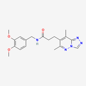 molecular formula C19H23N5O3 B12175096 N-(3,4-dimethoxybenzyl)-3-(6,8-dimethyl[1,2,4]triazolo[4,3-b]pyridazin-7-yl)propanamide 