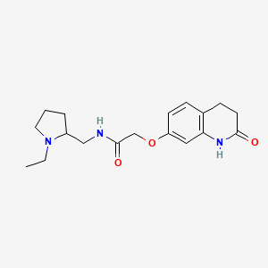 molecular formula C18H25N3O3 B12175098 N-[(1-ethylpyrrolidin-2-yl)methyl]-2-[(2-hydroxy-3,4-dihydroquinolin-7-yl)oxy]acetamide 