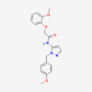 molecular formula C20H21N3O4 B12175100 N-[1-(4-methoxybenzyl)-1H-pyrazol-5-yl]-2-(2-methoxyphenoxy)acetamide 