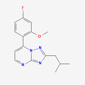 molecular formula C16H17FN4O B12175105 5-Fluoro-2-(2-isobutyl[1,2,4]triazolo[1,5-a]pyrimidin-7-yl)phenyl methyl ether 