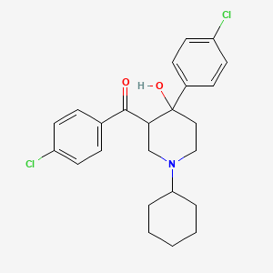 molecular formula C24H27Cl2NO2 B12175135 3-(4-Chlorobenzoyl)-4-(4-chlorophenyl)-1-cyclohexylpiperidin-4-ol 