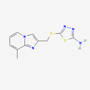 molecular formula C11H11N5S2 B12175145 5-[({8-Methylimidazo[1,2-a]pyridin-2-yl}methyl)sulfanyl]-1,3,4-thiadiazol-2-amine 