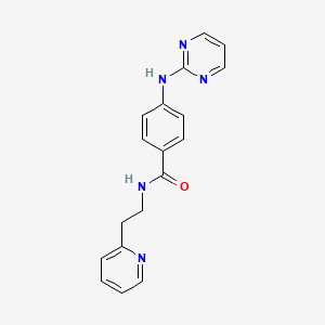 molecular formula C18H17N5O B12175172 N-[2-(pyridin-2-yl)ethyl]-4-(pyrimidin-2-ylamino)benzamide 