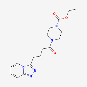 molecular formula C17H23N5O3 B12175191 Ethyl 4-[4-([1,2,4]triazolo[4,3-a]pyridin-3-yl)butanoyl]piperazine-1-carboxylate 